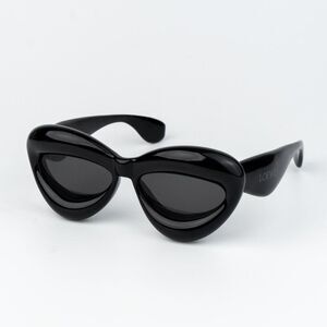 Loewe INFLATED Women Sunglasses Black Grey Cat Eye LW40097I 01A NEW AUTHENTIC